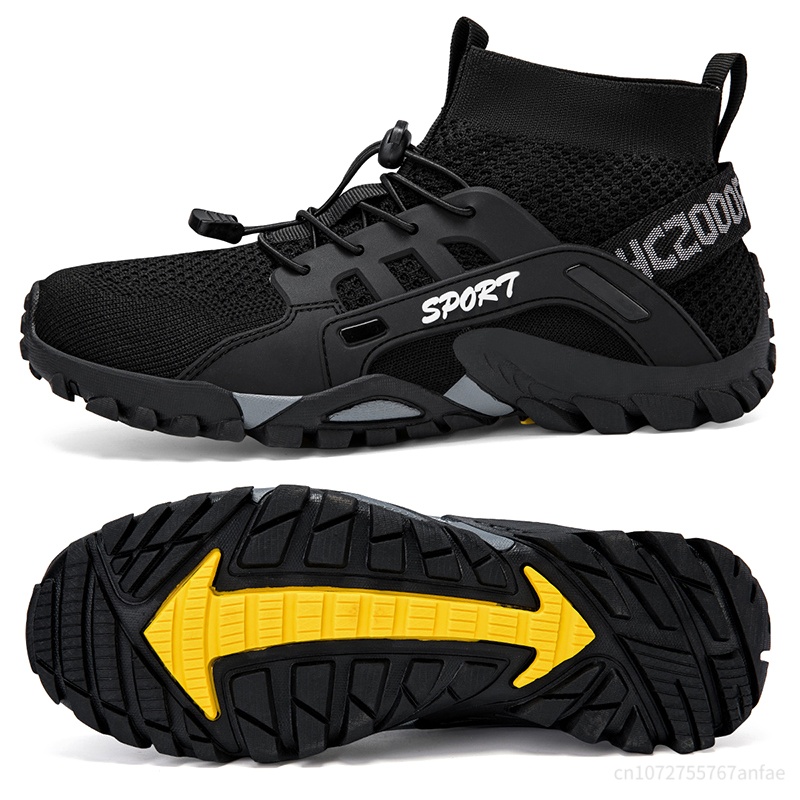 Sapatos de caminhada para homem ao ar livre confortável malha respirável botas altas montanhismo mulher secagem rápida tênis viagem