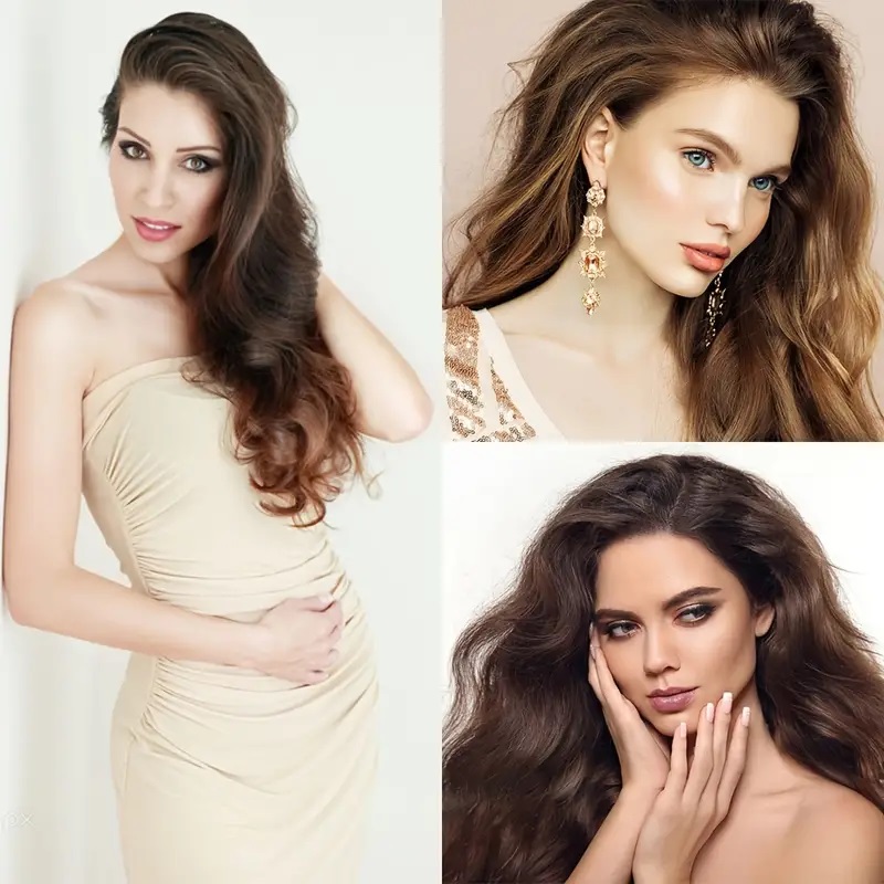 Extensiones de cabello con Clip, 7 Uds., cabeza completa, 22 pulgadas de largo, rizado, ondulado, sintético, Ondulado Natural para mujeres y niñas