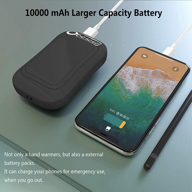 Rechargeable Hand Warmers, 10000MAh Reusable Hand Warmers, Portable USB Hand Warmer Battery Pocket Warmer