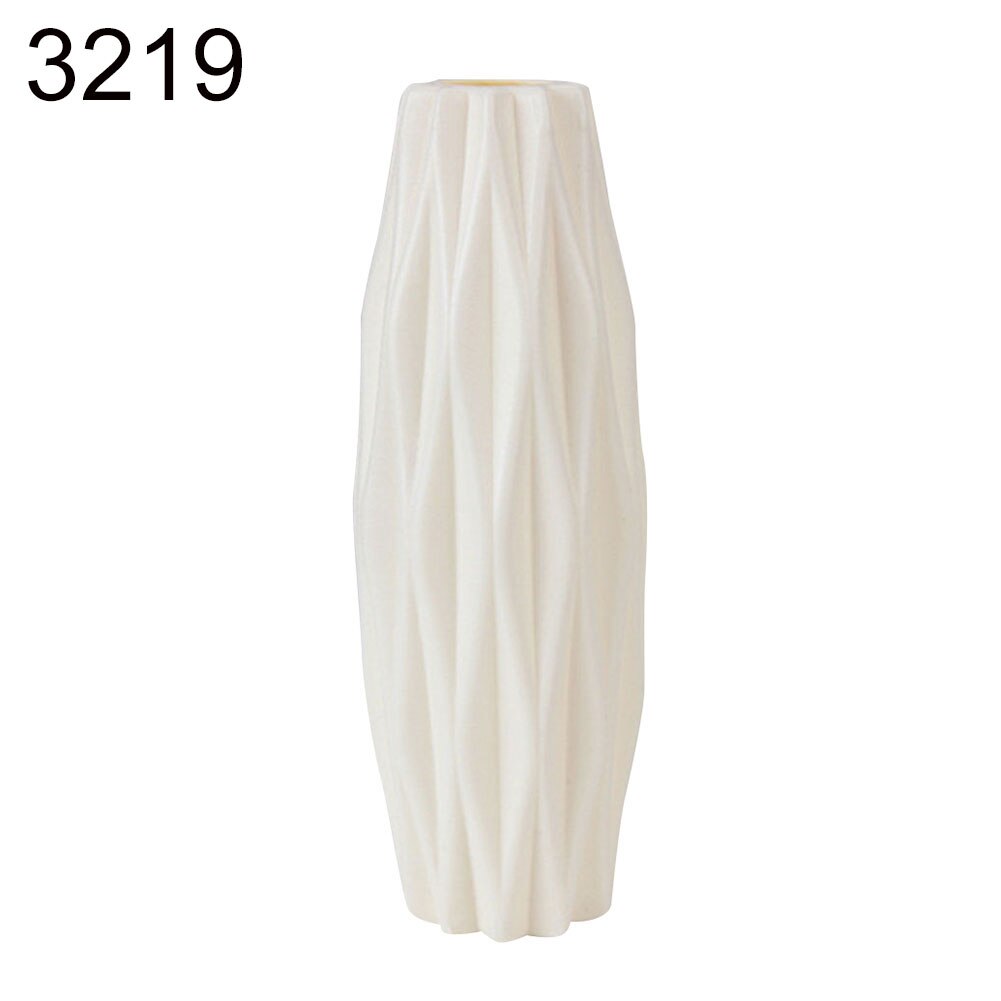 Plastic Shatter-proof Flower Pot Vase Study Room Hallway Home Wedding Decoration Unique Vase European Vase Decoration: White 3219
