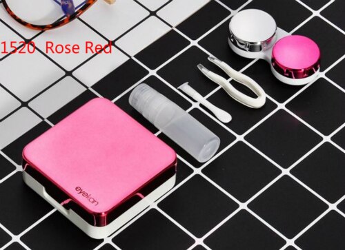 colored Contact Lens Case With Mirror women Colored Contact Lenses box eyes contact lens container J1520
