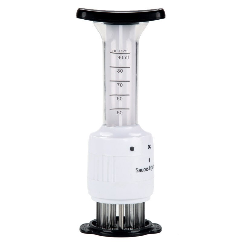 2-in-1 Meat Tenderizer Marinade Sauces Injector BBQ Steak Meat Beef with Stainless Steel Needle Kitchen Tools