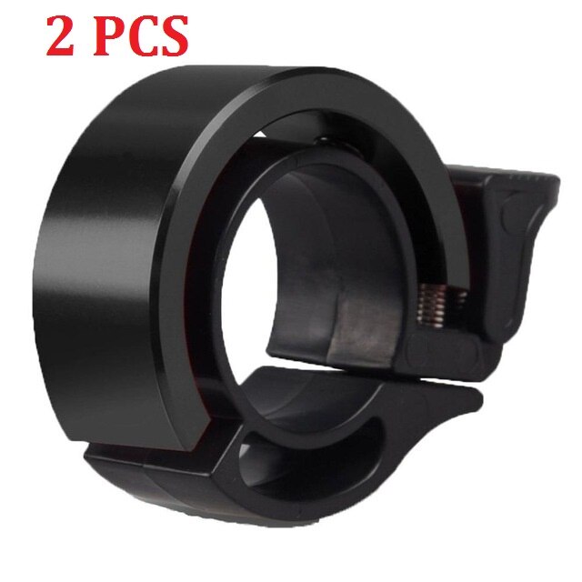 Bel sepeda sepeda onzichtbare bahan aluminium fietsbel fietsbel: Zwart 2 stuks