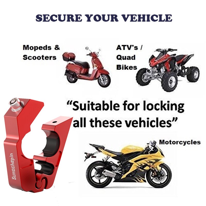 Motorcycle Grip Lock CNC Security Safety Locks Handlebar Handset Brake Lever Disc Locking Fit Scooter ATV Anti-Theft Motor Lock