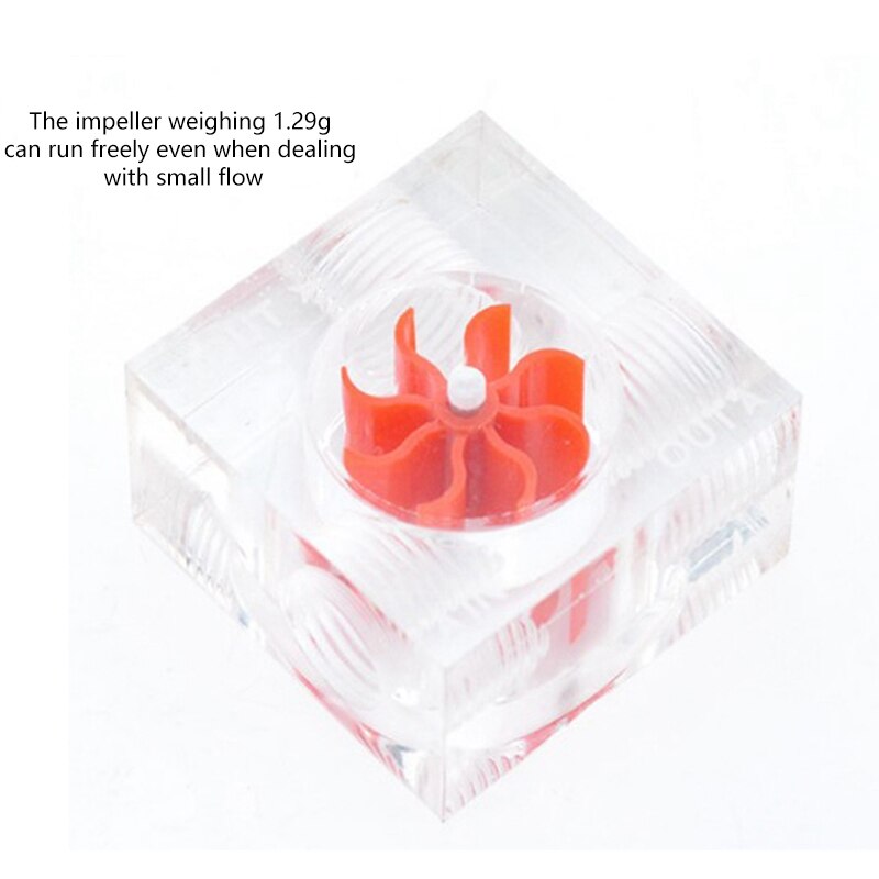 Acrylic PC Computer Water Cooling Flow G1/4 Thread 3-Ways Water Flow Meter Indicator Cold Liquid Flow Rate