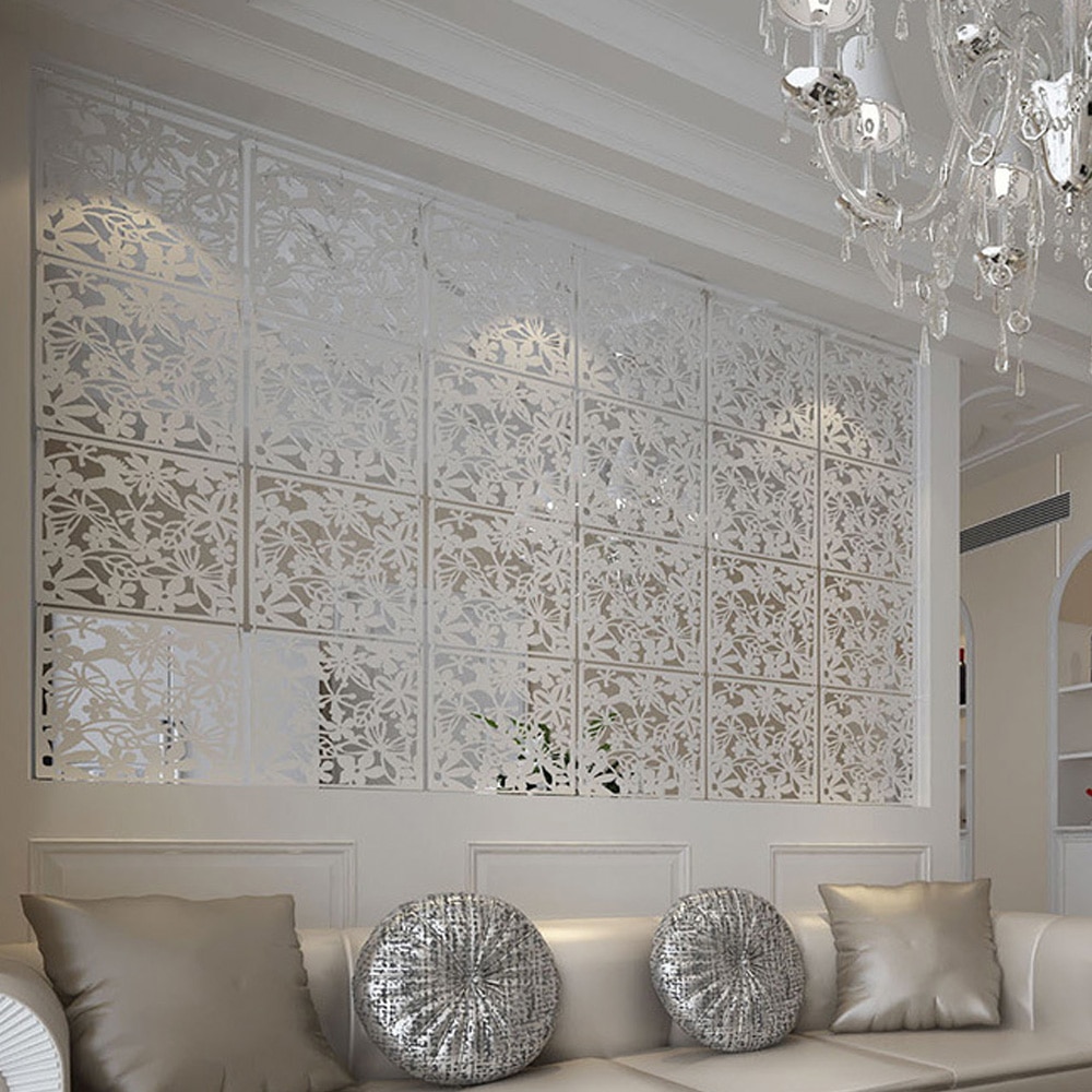 1pc Hanging Room Divider Safety Partition Screen Panels for Home Dining Room Sitting Room Home Hotel and Bar Decoration 40x40cm