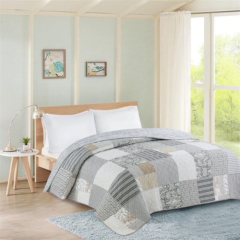 Beddengoed Zomer Gedrukt Quilts Dekens Patchwork Gewatteerde Dekbed Bed Cover Home Textiel Amerikaanse Lucht Cconditioning Quilt: 04