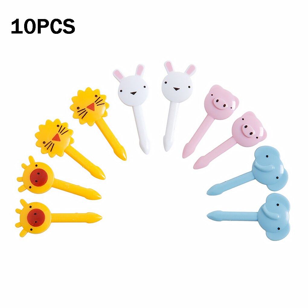 10pcs Cute Cartoon Fruit Fork Set Twisted Party Buffet Fruit Desserts Food Cocktail Sandwich Fork Stick For Home Party Supplies: 3