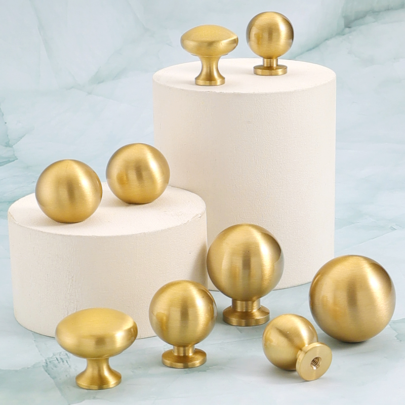 Brass Round Ball Furniture Handles Drawer Knobs Cabinet Gloden Wardrobe Door Pulls Modern Minimalist Bathroom cabinet