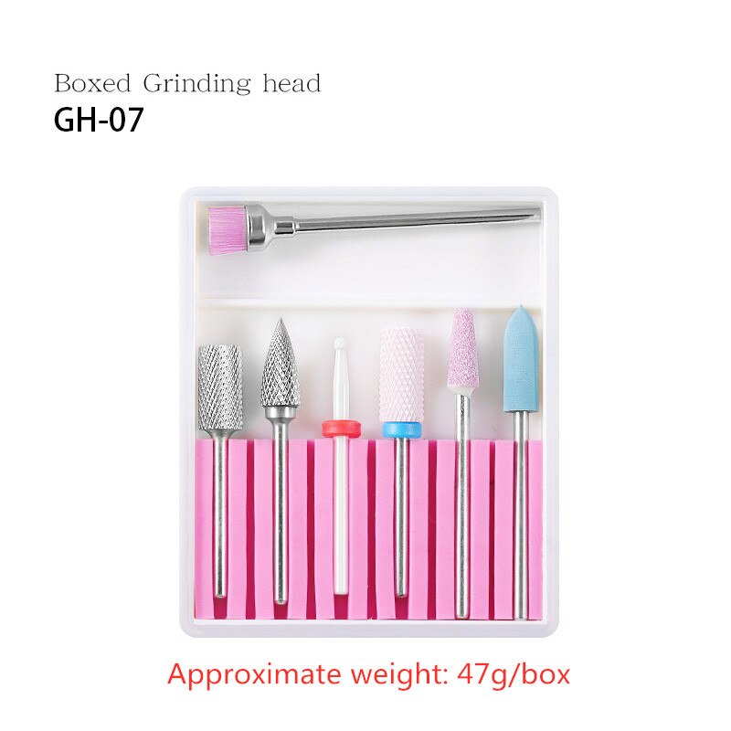 7Pcs/Set Tungsten Steel Nail Drill Bit Drill Ceramic Nails Things Punte Fresa Unghie Head Sanding for Nail Art: gj0389-07