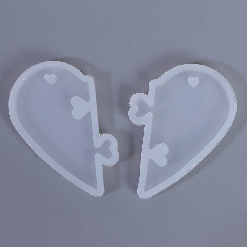 Molde de silicona líquida para hacer joyas, abalorios de resina UV, corazón de amor, moldes para colgantes, bricolaje, decoración, joyería, 1 Uds.