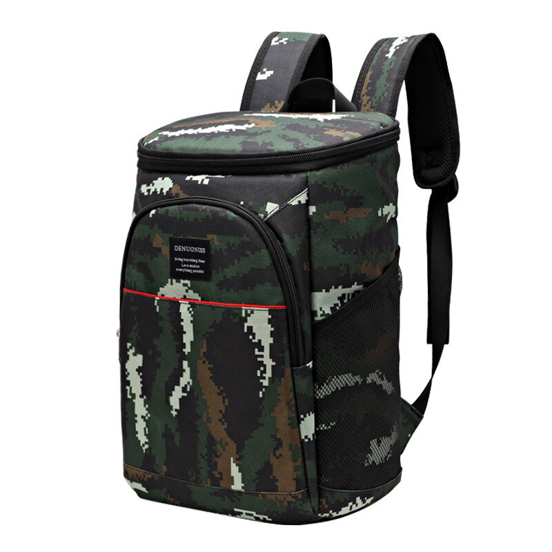 Grote Capaciteit Koeler Rugzak Outdoor Oxford Waterdichte Isolatie Ijs Picknick Lunch Voedsel Bier Sholder Rugzak 2022: Camouflage