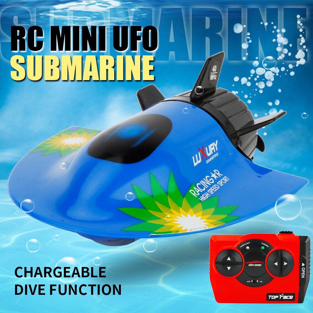 Kids Sightseeing Mini 4 Channel RC Submarine Toys Remote Control Boat Submarine Underwater DroneShip Summer Water Toy Barco