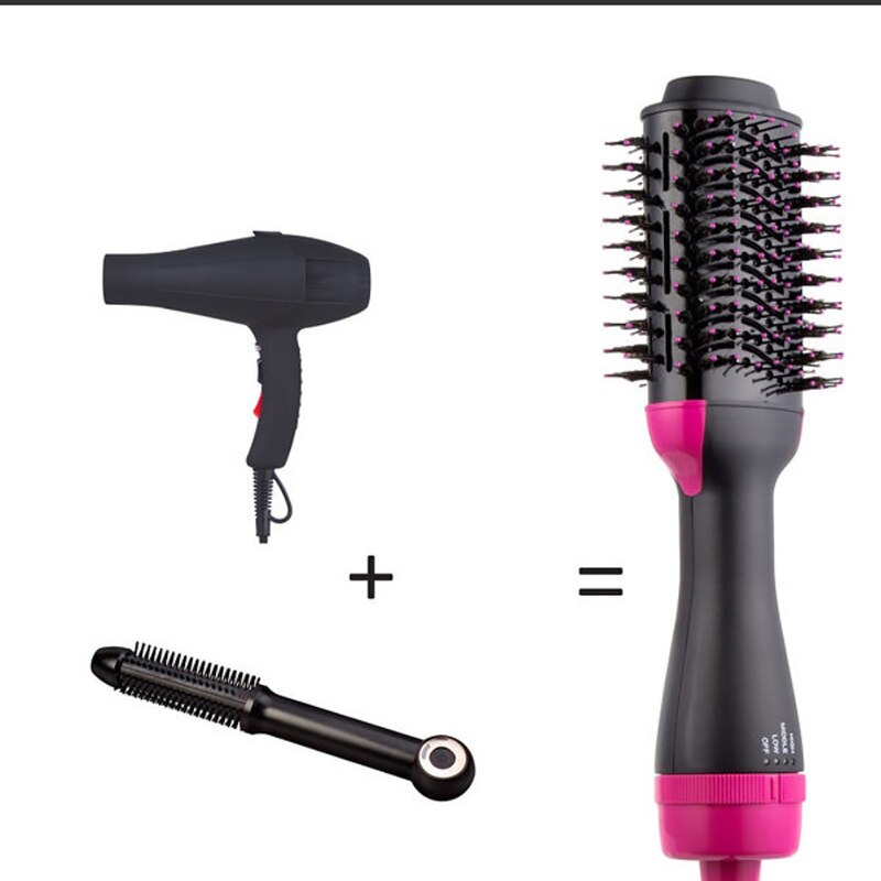 One Step Hair Dryer & Volumizer Salon Air Paddle Styling Brush Negative Ion Generator Hair Straightener Curler