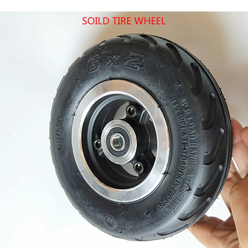 6 Inch Electric Scooter Wheel 6x2 Wheel With Air Tire Or Solid Tire Metal Hub With 8mm 10mm Axle Hole Trolley Cart Wheel: soild tire wheel