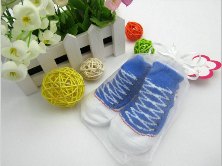 Boys Cartoon Newborn Kids Socks Cute Baby Socks Non-slip Rubber Soles Sock for Baby Girls Children Baby Stuff Baby Socks: Blue Socks