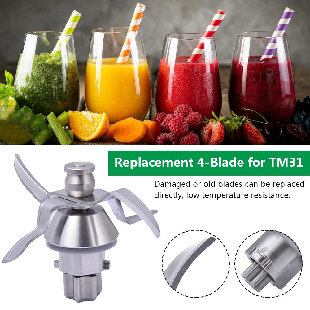 Rostfritt stål mixerblad reservdel tillbehör 4- blad passar för vorwerk thermomix  tm31 reservdelar till mixer