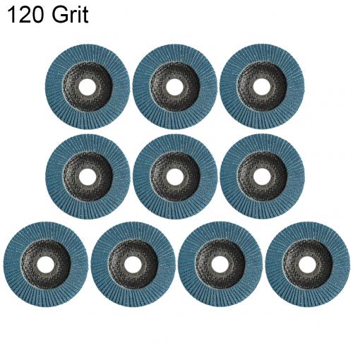 10 stk 4.5 tommer 40-120 korn flip slipeskive slipeskiver for vinkelsliper: Grå