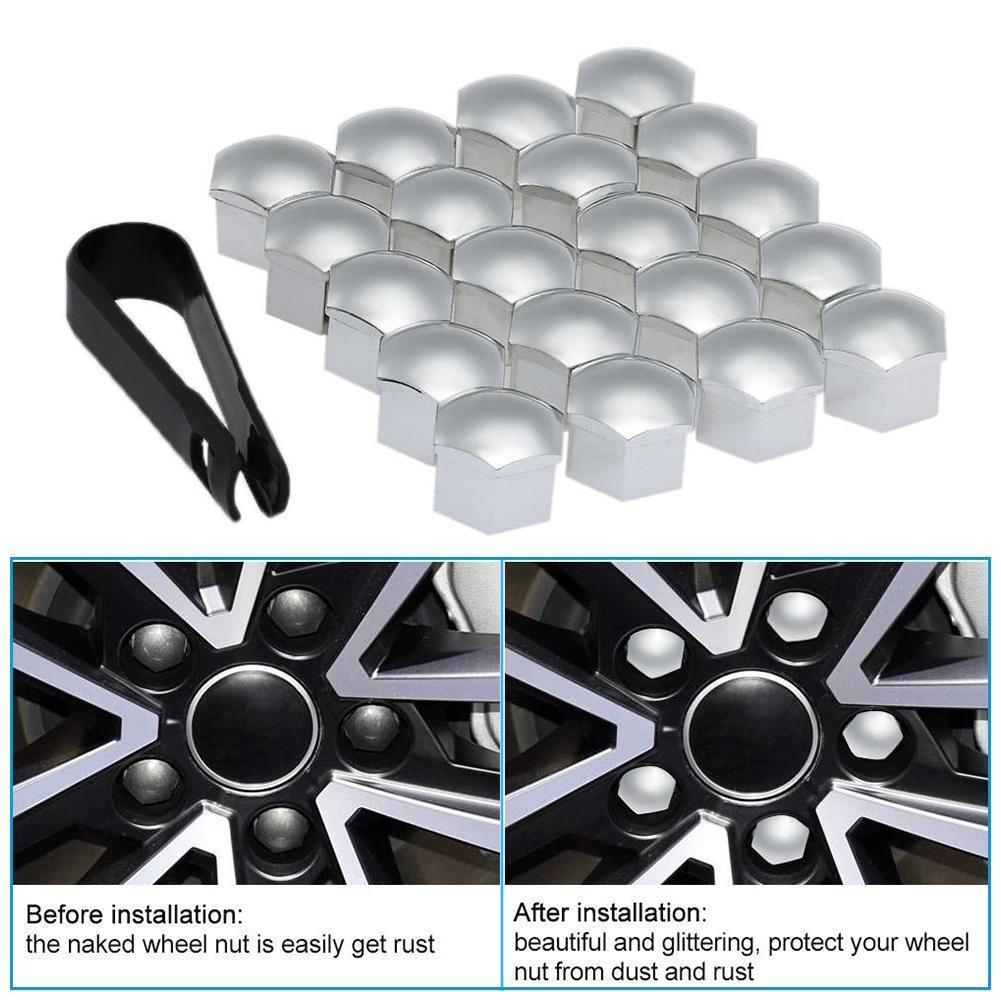 20Pcs Car Wheel Nut Caps 17/19/21mm Auto Hub Screw Cover Bolt Rims Exterior Decoration Special Socket Protection Dust Proof