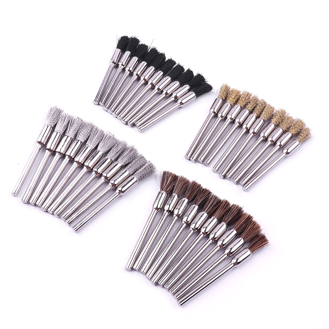 10pcs Horsehair Wire Wheel Brush Buff Buffing Rotary Polishing Drill Bit For Dremel