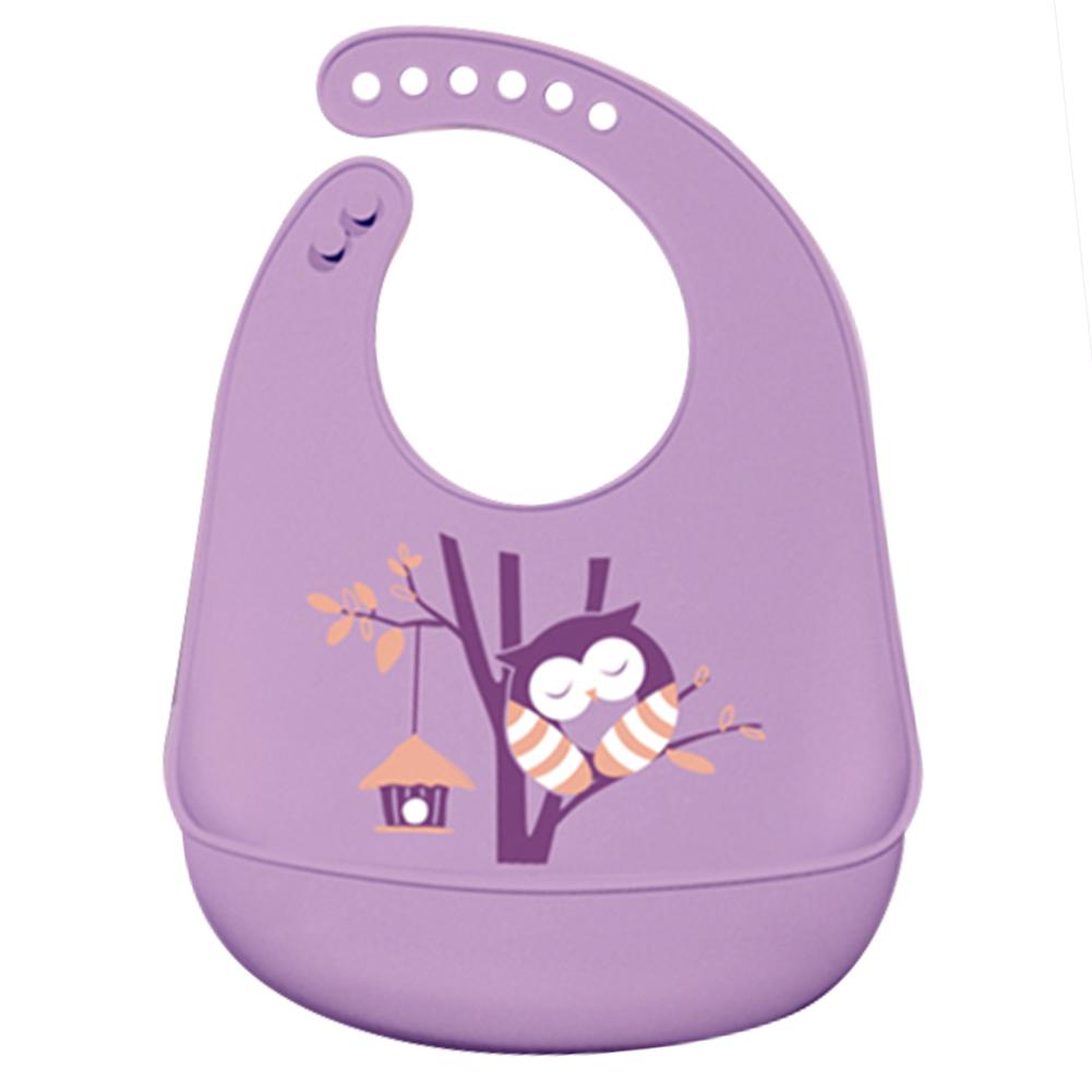 Baberos impermeables estéreo para bebé, Bandana de Saliva plegable de silicona con dibujos de animales, delantal de alimentación para niños, accesorios ajustables: C