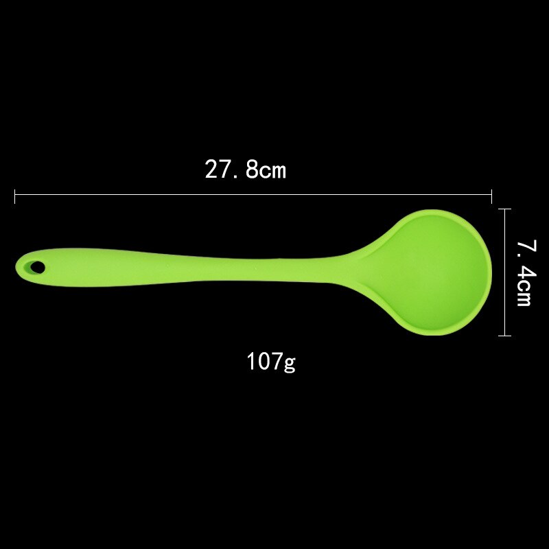 One-piece Silicone Spoon Food Grade Heat Resistant Large Size Spoon Nylon Bag Plastic Spoon Soup