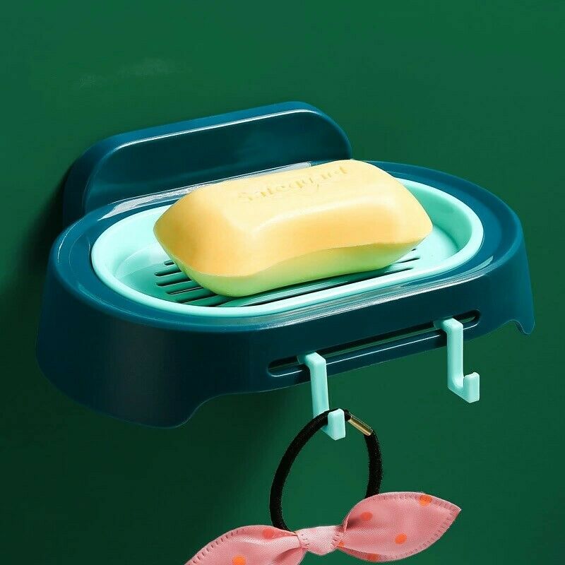 Porte-savon flexible en silicone pour salle de bain, 4 couleurs, support de rangement, boîte à savon, plateau, boîte de vidange: Vert