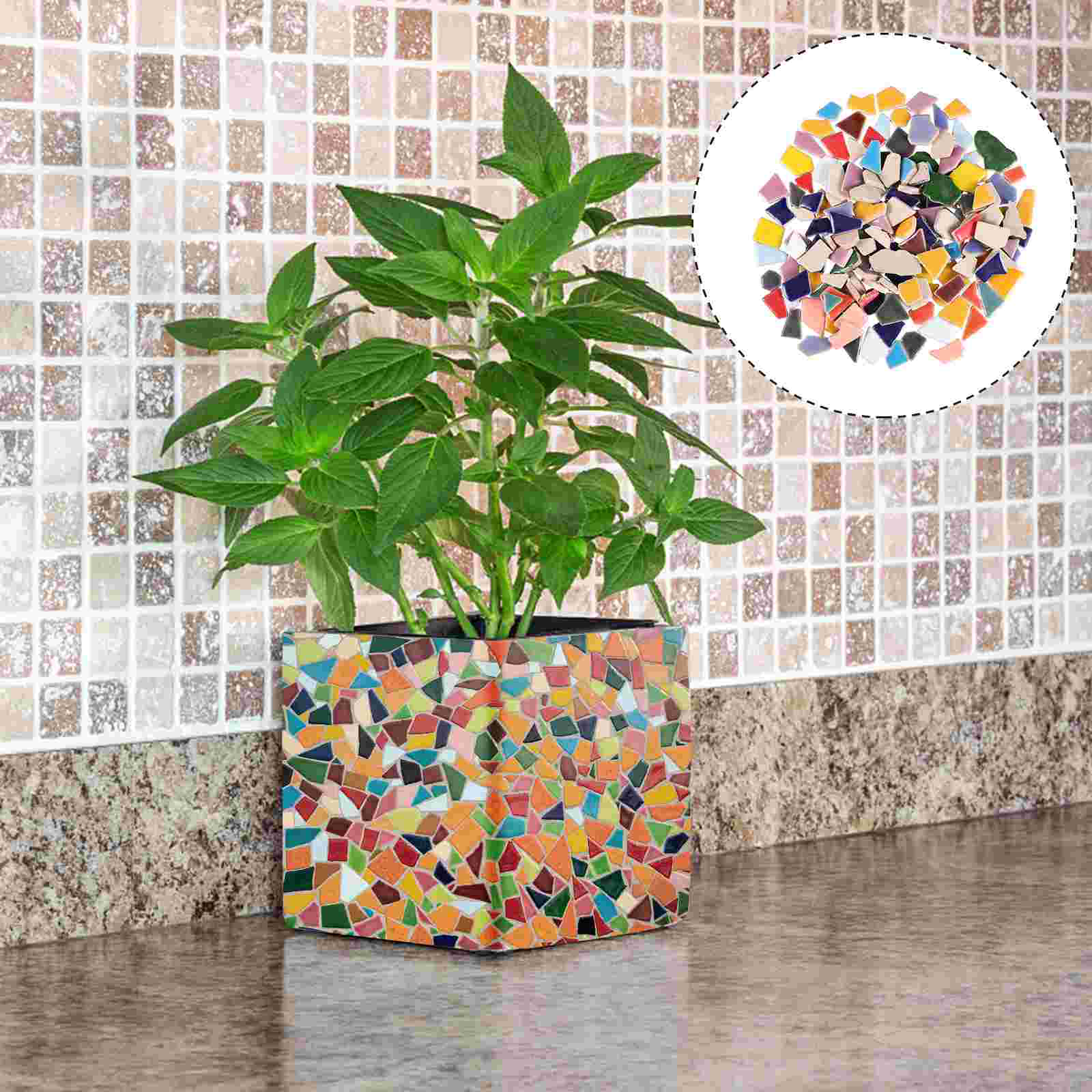 200g Colorful DIY Mosaic Tiles Pretty Ceramic Mosaic Tiles Delicate Mosaic Tiles