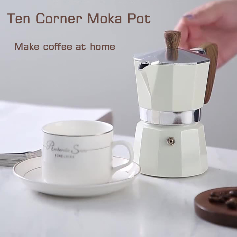 Przenośny ręcznie parzony ekspres do kawy kuchenka elektryczna zestaw dziesięciopunktowy zestaw do mokki do parzenia kawy w domu mała włoska ekstrakcja