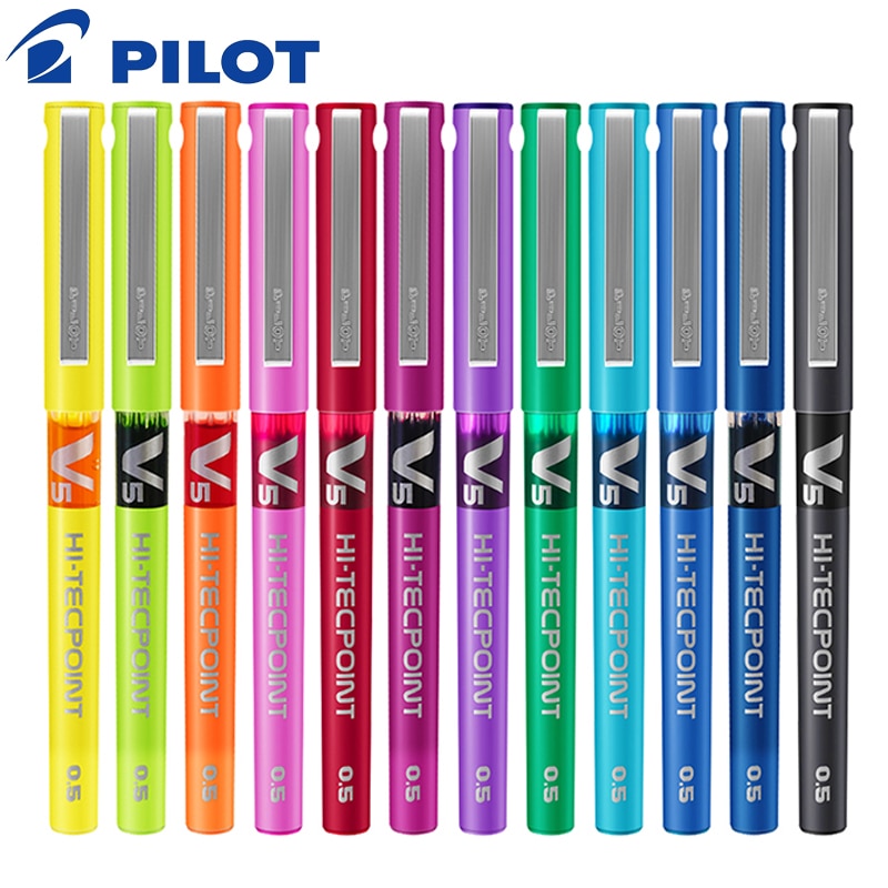 6/12 Uds piloto BX-V5 aguja completa recta bolígrafo líquido BX-V5 0,5mm gel bolígrafo multicolor de gran capacidad