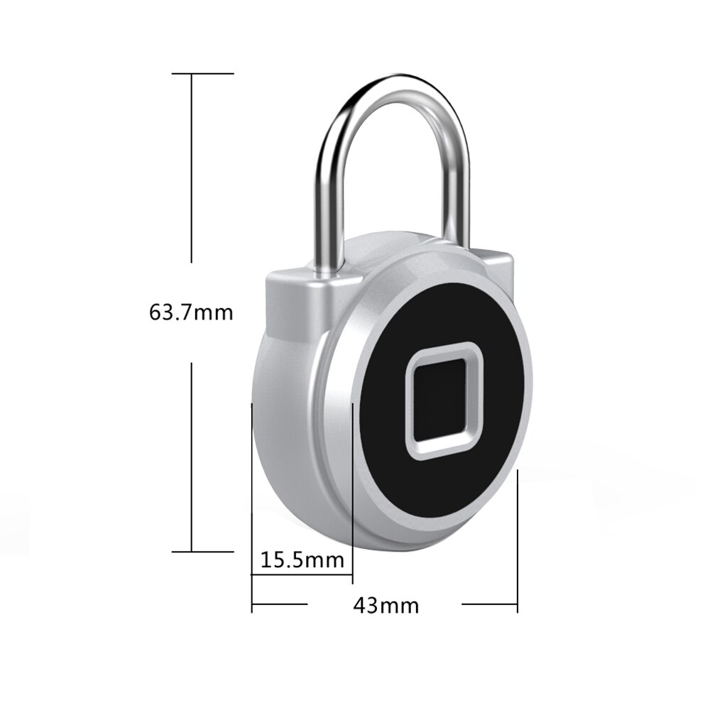 Fingerprint Padlock Bluetooth Smart Electric Door Lock Locker Rechargeable Battery Anti-Theft Security For House/Gym Box