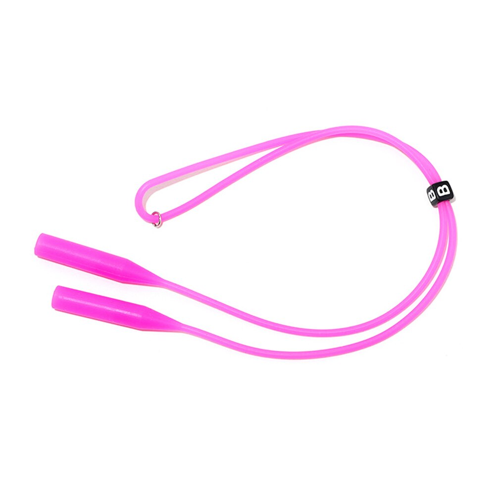 Silicone world Adjustable Silicone Eyeglasses Straps Sunglasses String Ropes Glasses Chain Sports Holder Elastic Anti Slip Cords: Rose Red