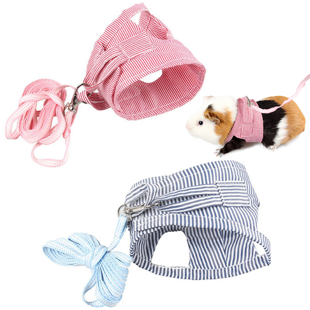 Hamster Leine nutzbar machen Kleine Ebene nutzbar machen Für Guinea Schweine Eichhörnchen Einstellbare gestreift Baumwolle Haustier Kleidung Hamster Zubehör