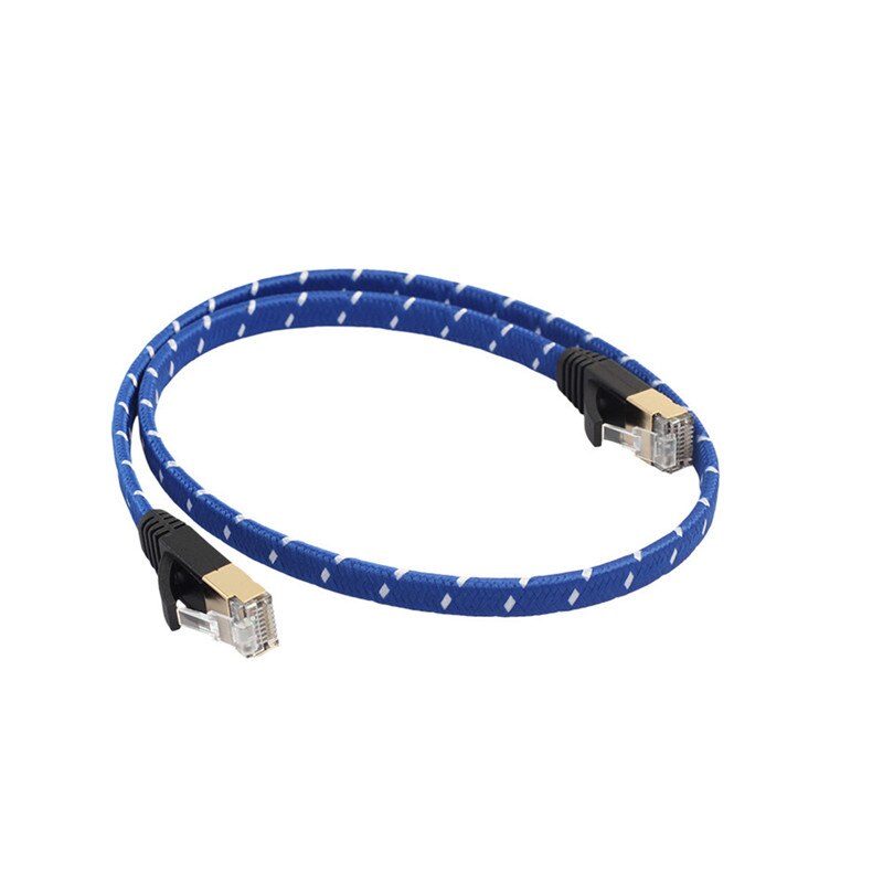 Cat 7 kabel Ethernet płaskie UTP drutu z oplotem RJ45 przewód Lan Cat7 kable sieciowe 10 gb/s 600Mhz dla Router modemu 1m 2m 3m 5m 10m