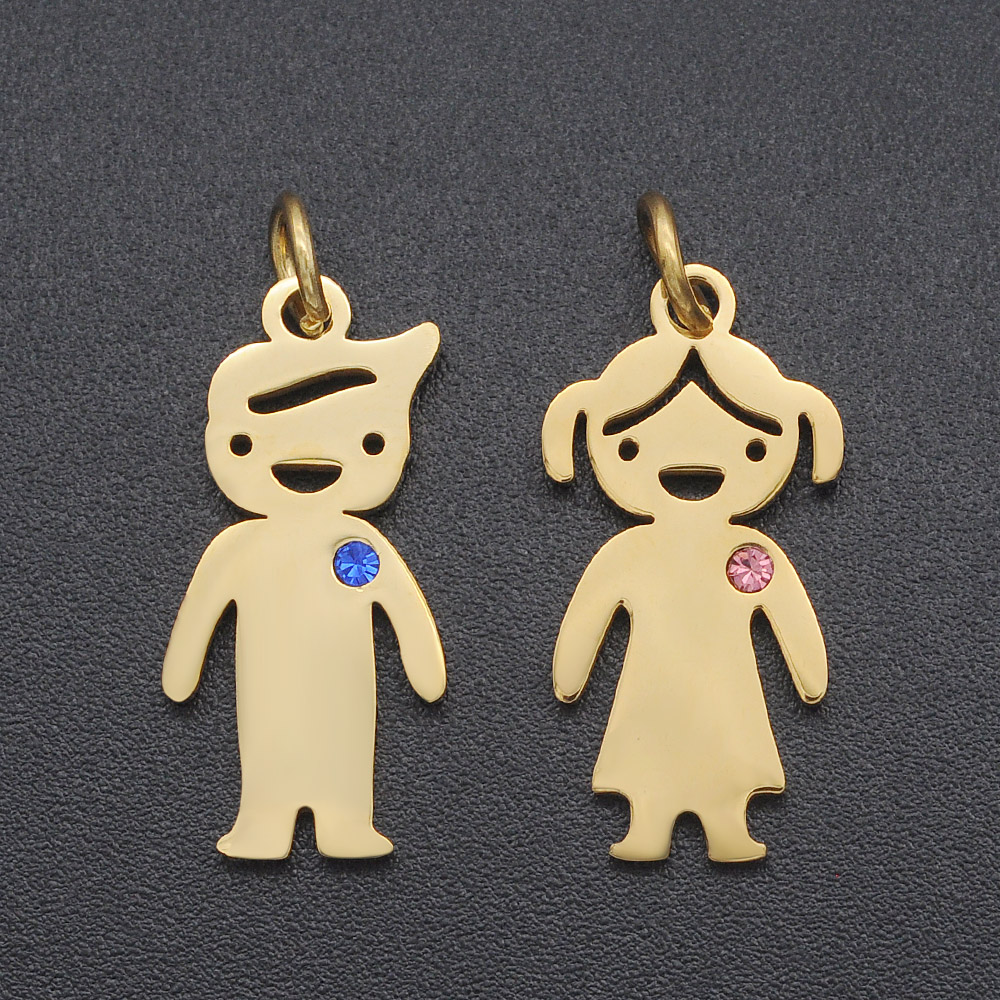 5 Stks/partij 316 Roestvrij Staal Jongen Meisje Familie Charm Hanger Dochter Bedels Voor Armband Maken Sieraden Hanger