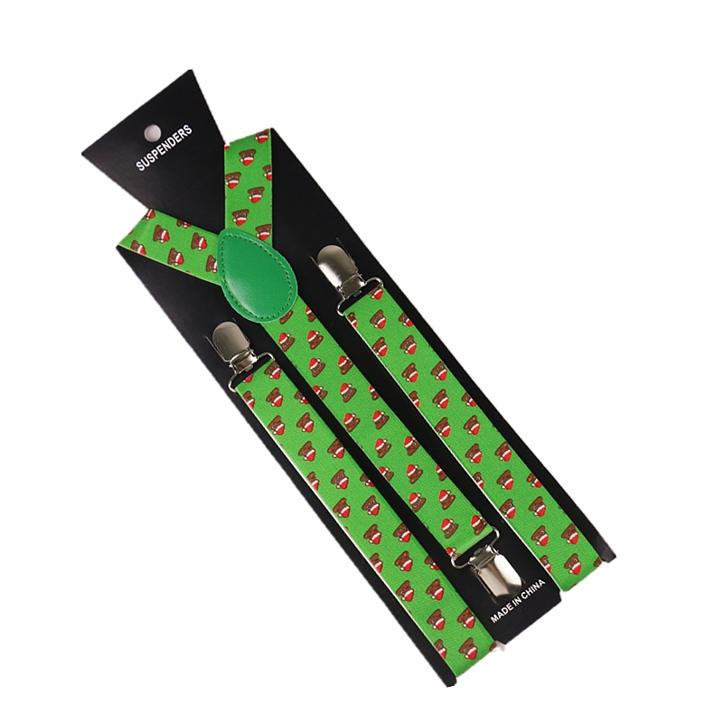 2.5cm brede jule-røde print seler justerbare y-ryg seler seler xmas: 12