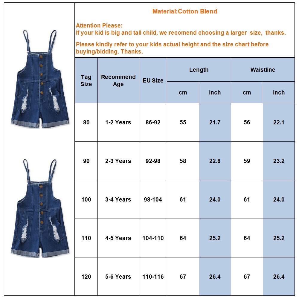 Bambino del bambino del Denim Delle Ragazze Tute E Tute Da Palestra 2020 di Modo Tasche Shorts Tute E Tute Da Palestra Per I Bambini Summmer Pulsante Denim Tute Dei Bambini Casual D30