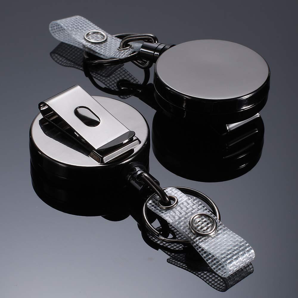 Retractable Alloy Steel Wire Rope Elastic Keychains keyring Sporty Alarm Keychain Anti-lost telescopic Keys Ring trinket