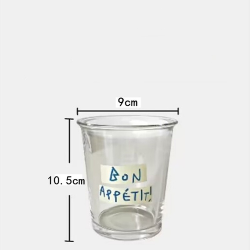Taza de agua diaria para el hogar, 350ML, café, Latte helado americano, bebida, jugo, bebida fría, taza de vidrio transparente clásica Simple