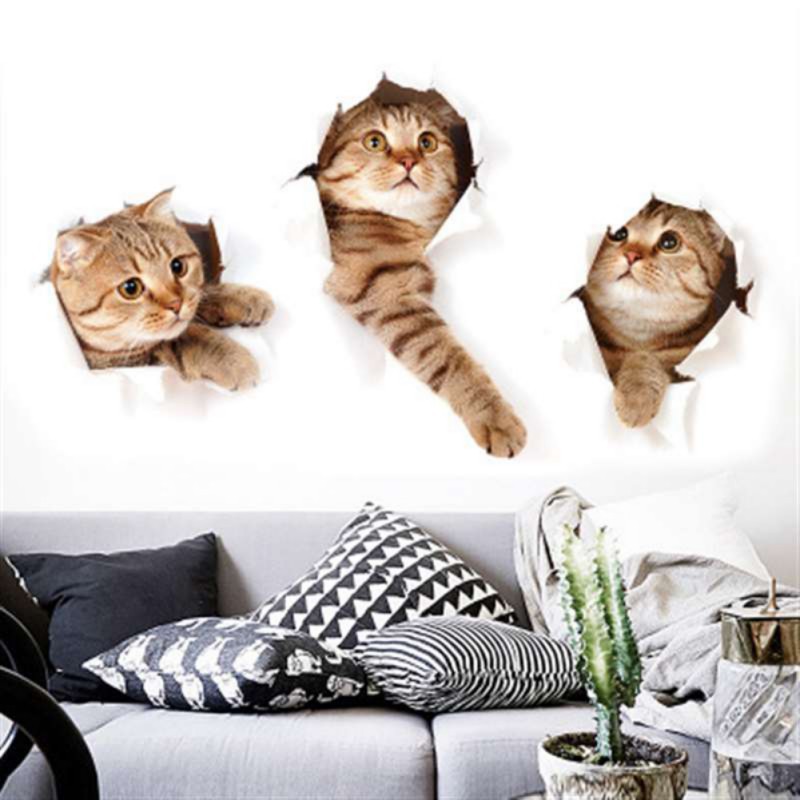 Leuke Katten Diy Wc Zelfklevende Sticker Home Decor Woonkamer Slaapkamer Muurstickers Koelkast Kabinet Venster Deco Muur arts