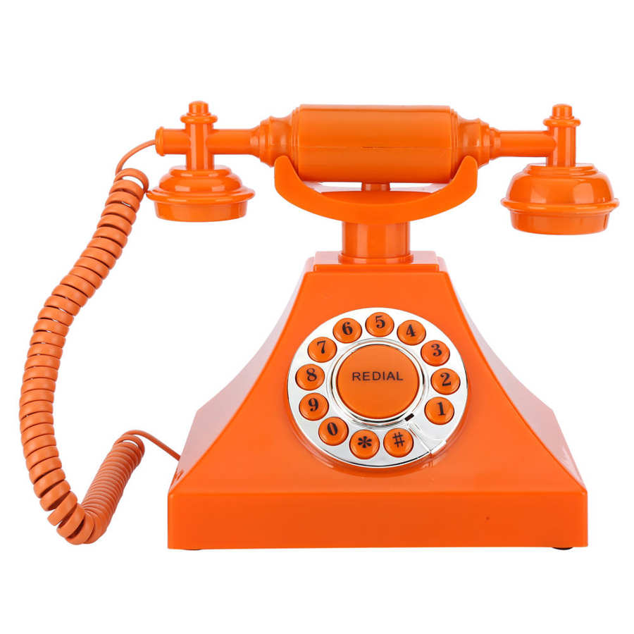 cordless phone Vintage Landline Telephone Orange High Definition Call Large Clear Button US/UK Wiring telephone portable