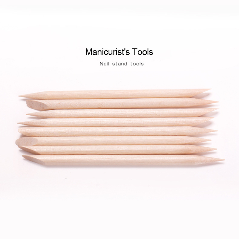 Nail Wooden Cuticle Pusher Set Double-ends Orange Wood Sticks Cuticle Removal Nail Art Sticks Exfoliating Pedicure Manicure Tool