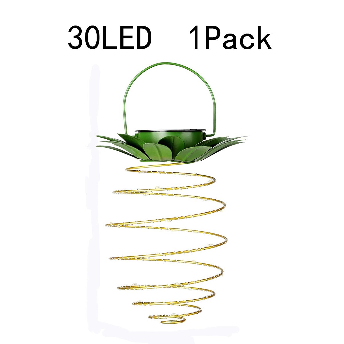Solar pineapple light iron lantern led copper wire string lights outdoor waterproof garden decoration hanging lights: 30  LED