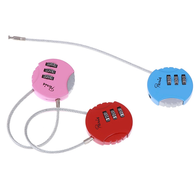 3 Dial Digit Password Combination Padlock Suitcase Luggage Metal Code Lock Mini Coded Keyed Anti-Theft Locks 3.7*9cm