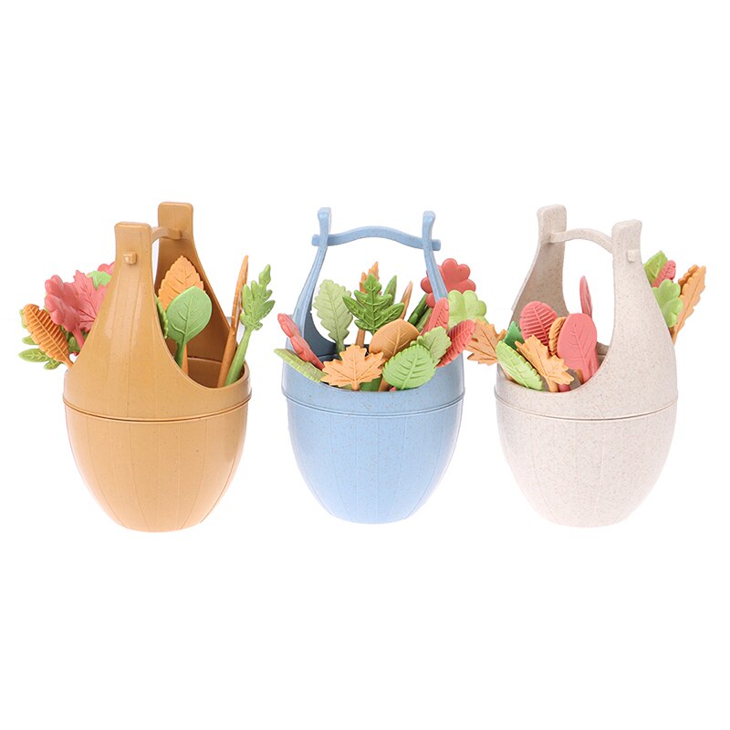 16 sztuk widelec robić owoców owoce wykałaczka obiad deser ciasto wybierać dla dzieci dekoracje na domowe przyjęcie beczki liści