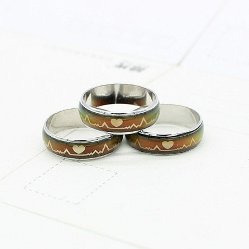 Emotion Feeling Changeable Mood Hearth Ring Colorful Changing Magic Stainless Steel Wedding Rings For Women Men Jewelry