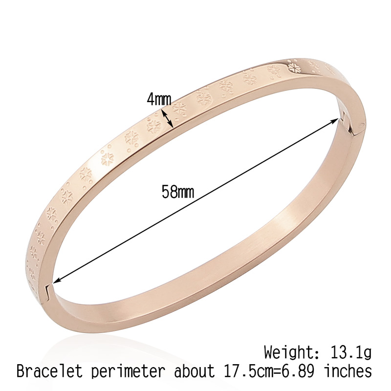 Nuovi gioielli caldi dell'acciaio inossidabile per i regali di marca di amore del partito del braccialetto grafico del fiocco di neve delle donne e dei bambini all'ingrosso: 4MM  Rose 58mm
