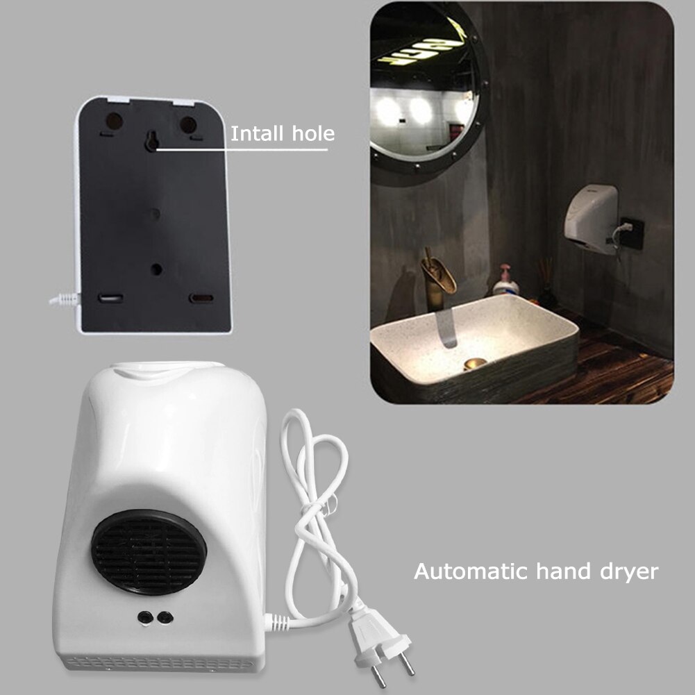 Household Bathroom Hand Drying Machine Wall Mounted Electric Sensor Hand Drier Infrared Induction Hand Drying Device