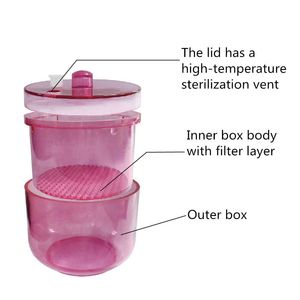 Caja de desinfección de fresas dentales, caja esterilizadora de dentista resistente al calor, brocas de bloque, caja de inmersión de limpieza, herramientas de odontología