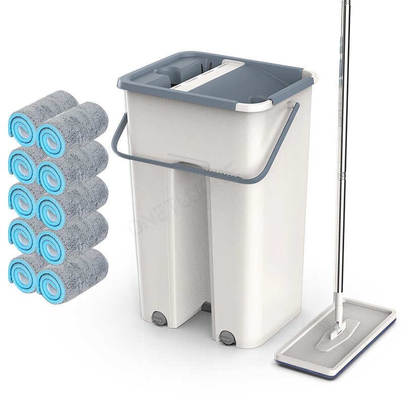 Magic Cleaning Mops,Flat Squeeze Mop Free Hand Spin Cleaning Microfiber cloth With Bucket,Home Kitchen Floor Clean Tool